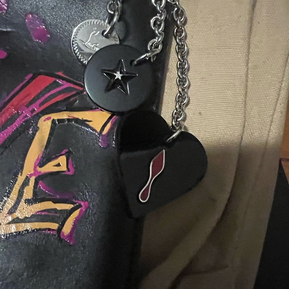 Christian Louboutin Multicolor 'Love' Black Clutch - Picture 2 of 14